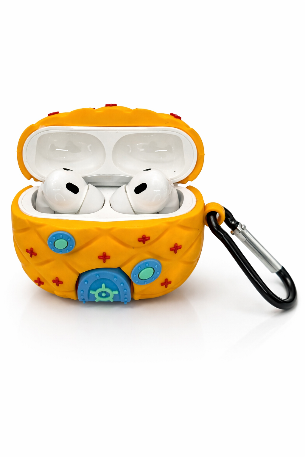Pineapple-Shaped AirPods Case – Cute Silicone Cover with Keychain