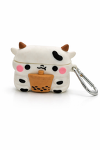 Cow-Shaped AirPods Case with Boba Drink – Cute Silicone Cover with Keychain