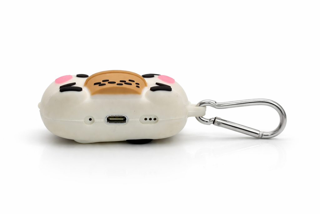Cow-Shaped AirPods Case with Boba Drink – Cute Silicone Cover with Keychain