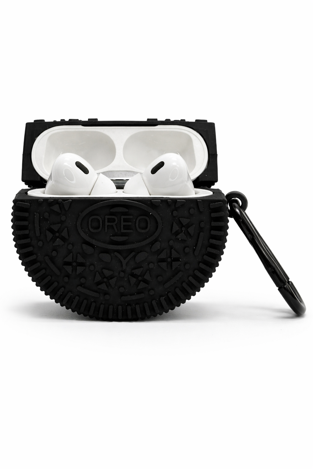 Oreo-Shaped AirPods Case – Cute Silicone Cover with Keychain
