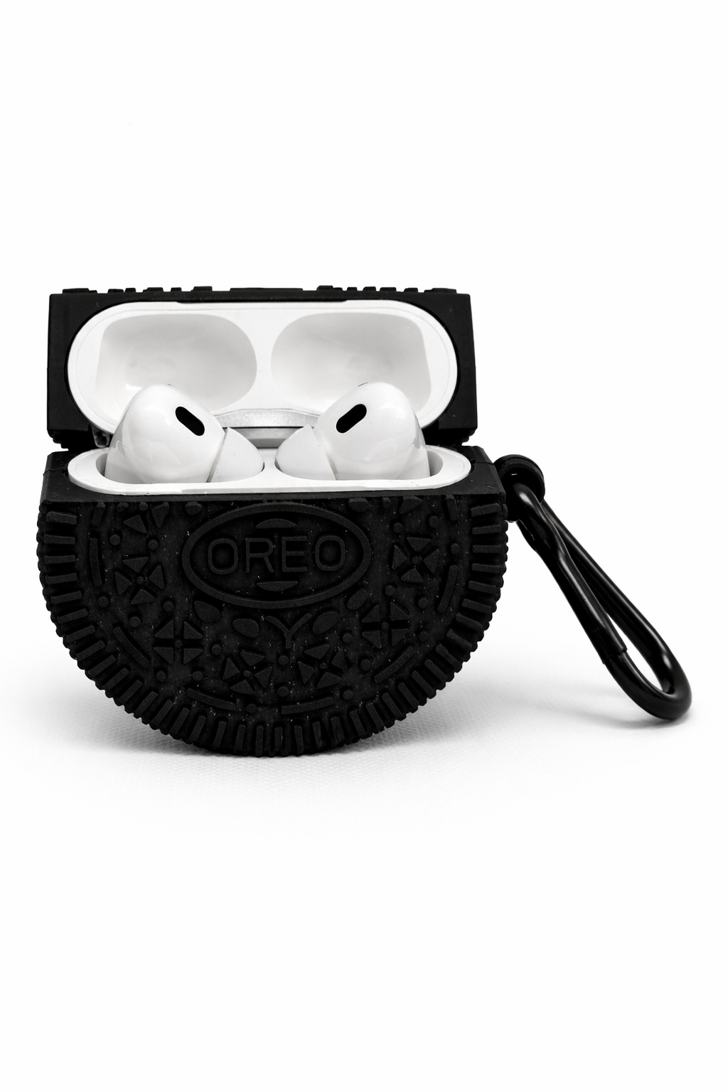 Oreo-Shaped AirPods Case – Cute Silicone Cover with Keychain