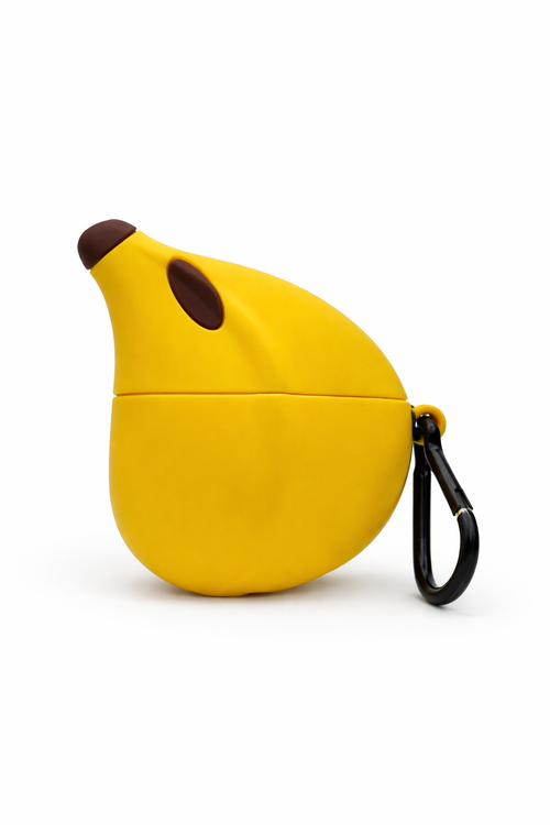 Banana-Shaped AirPods Case – Cute Silicone Cover with Keychain