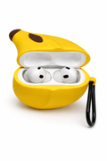 Banana-Shaped AirPods Case – Cute Silicone Cover with Keychain