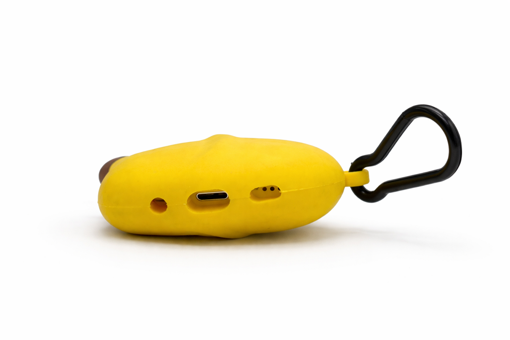 Banana-Shaped AirPods Case – Cute Silicone Cover with Keychain