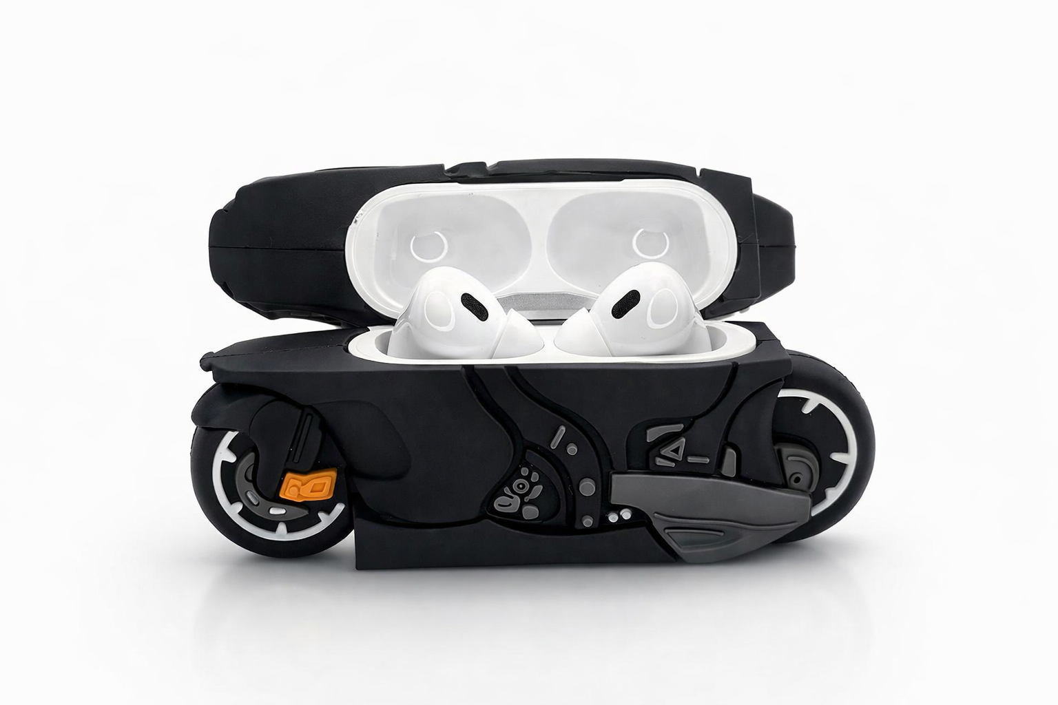 Motorcycle-Shaped Wireless Airpods Case with Keychain