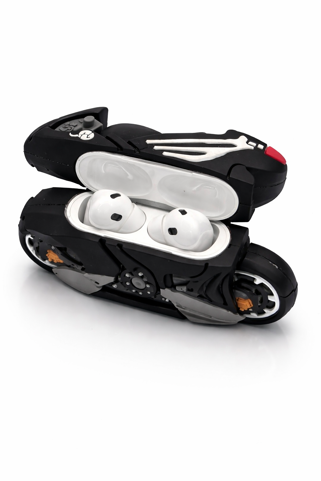 Motorcycle-Shaped Wireless Airpods Case with Keychain