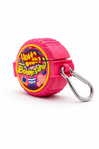 Bubble Gum Tape-Shaped AirPods Case with Keychain, Soft Silicone Design