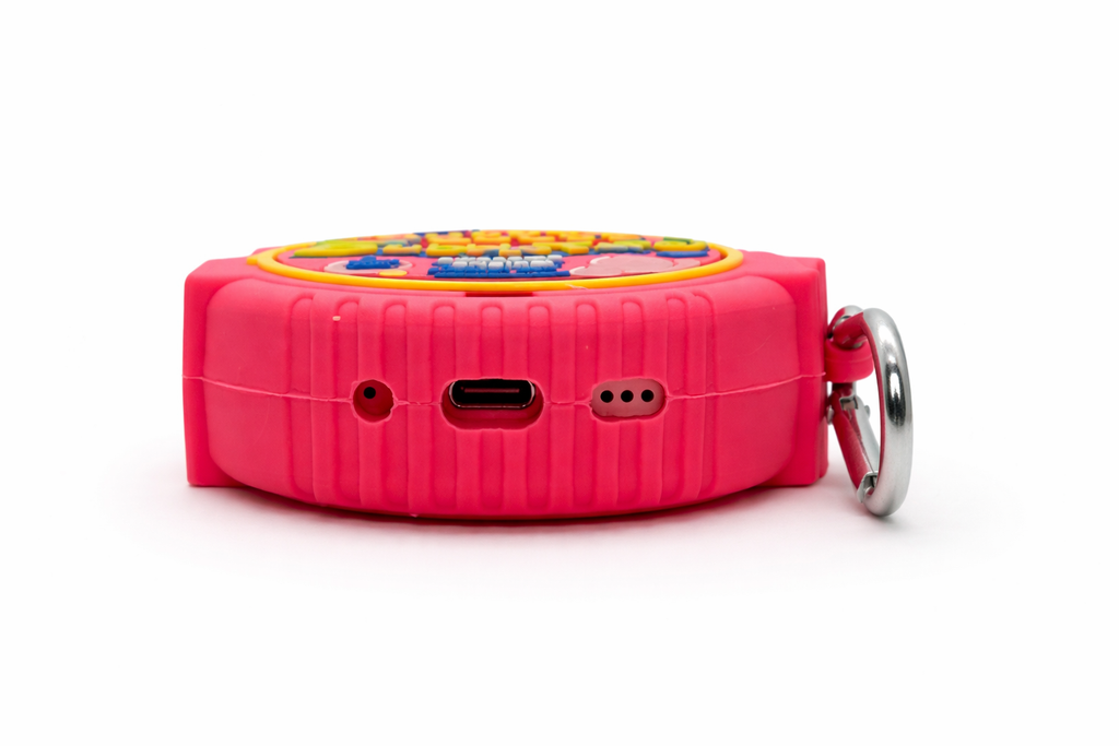 Bubble Gum Tape-Shaped AirPods Case with Keychain, Soft Silicone Design