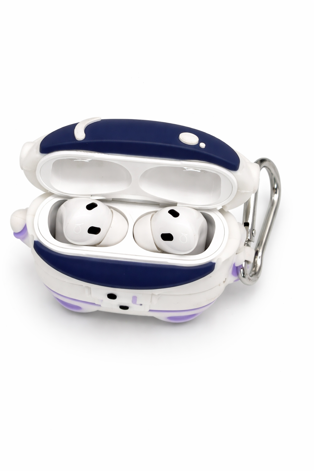 Astronaut Shaped AirPods Case with Keychain, Soft Silicone Design