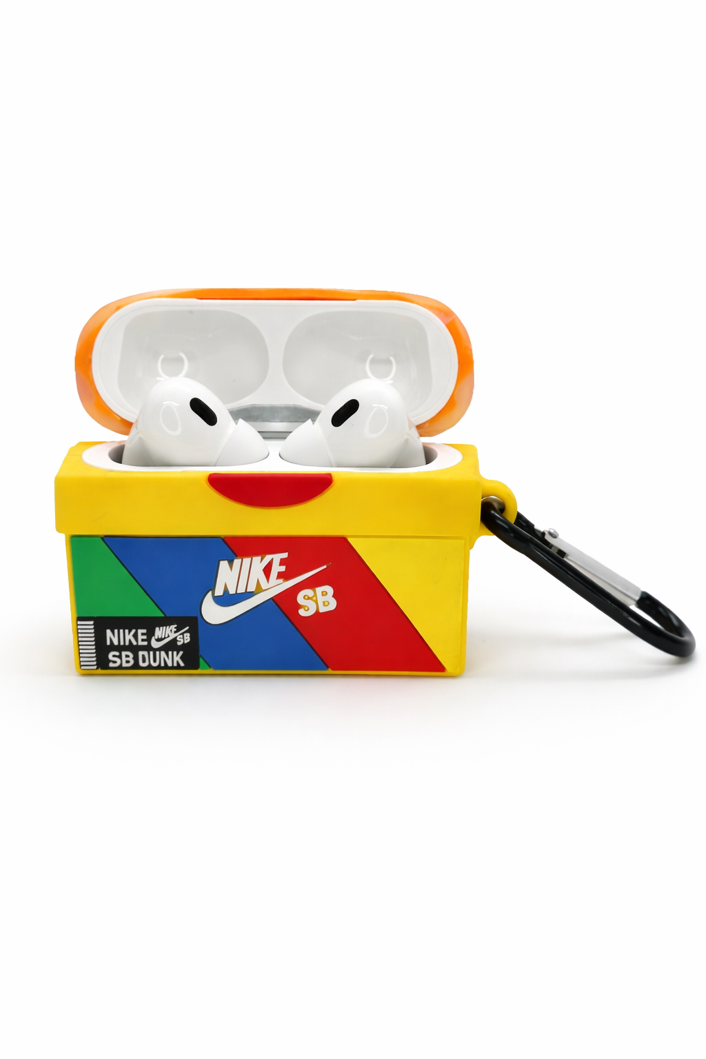 Sneaker Box Shaped AirPods Case with Keychain, Durable Silicone Design