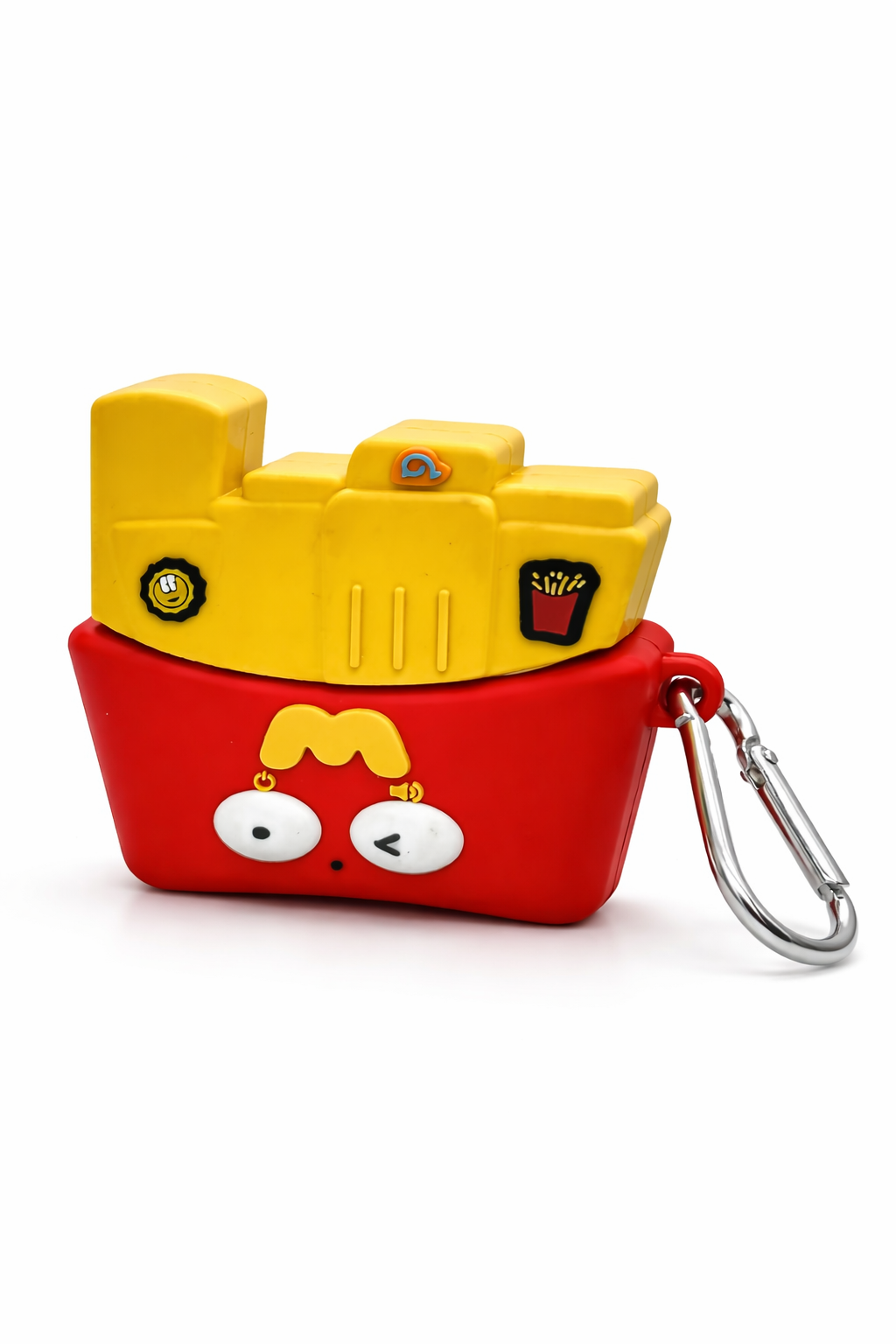 Fries Box Shaped AirPods Case with Keychain, Soft Silicone Protection