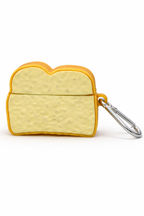 Bread Loaf Shaped AirPods Case with Keychain, Soft Silicone Protection