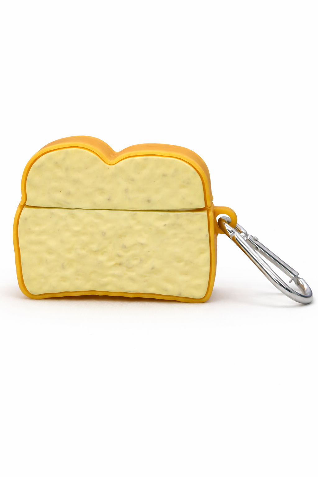 Bread Loaf Shaped AirPods Case with Keychain, Soft Silicone Protection