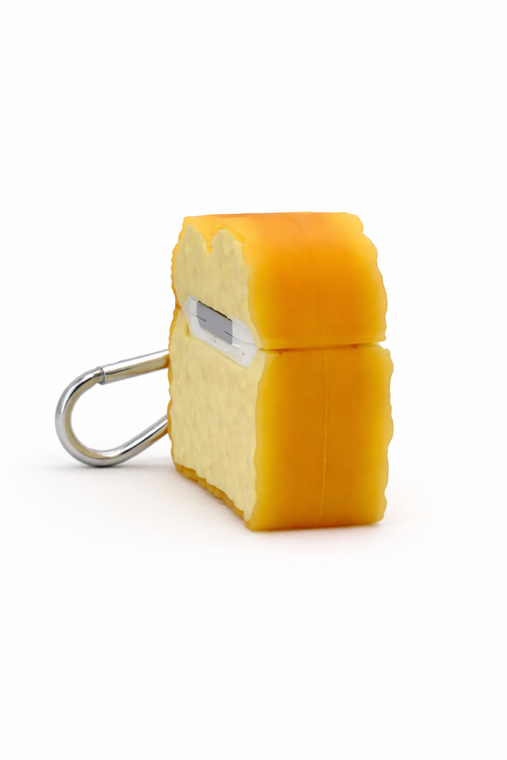 Bread Loaf Shaped AirPods Case with Keychain, Soft Silicone Protection