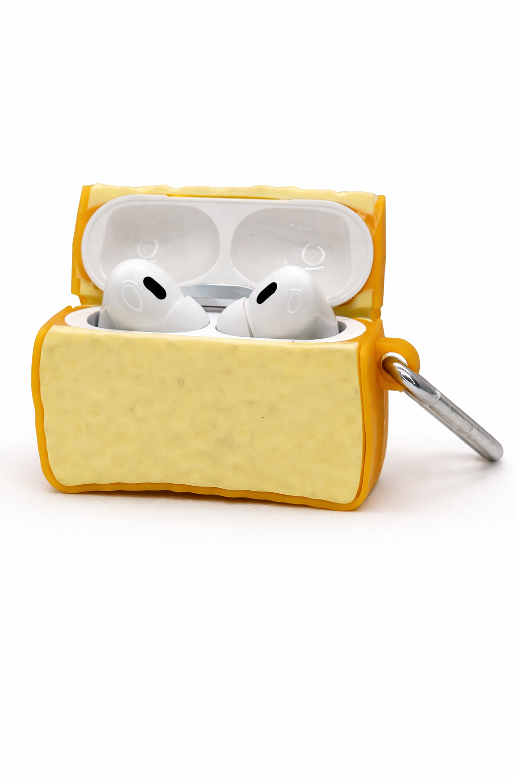 Bread Loaf Shaped AirPods Case with Keychain, Soft Silicone Protection
