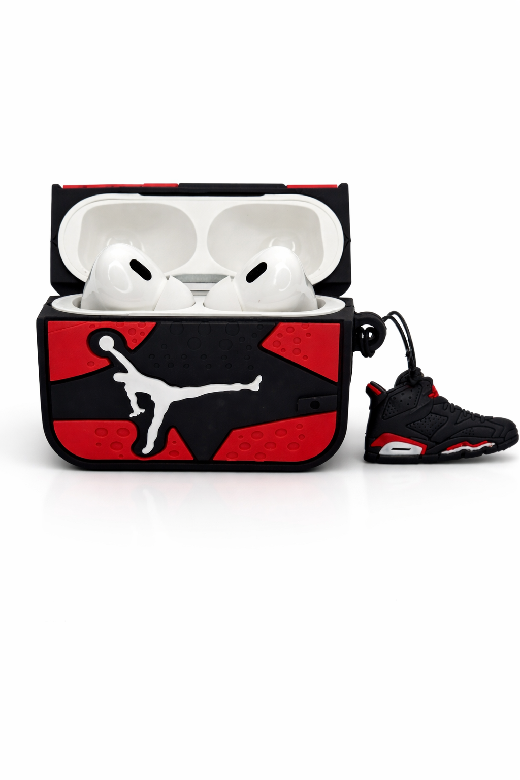 Silicone AirPods Case with Sneaker Charm for Protection and Easy Carry