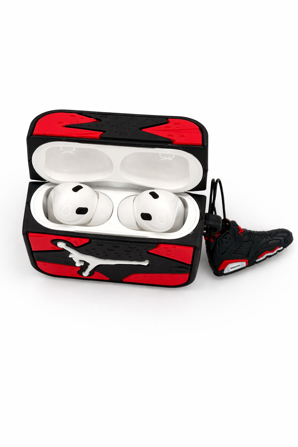 Silicone AirPods Case with Sneaker Charm for Protection and Easy Carry