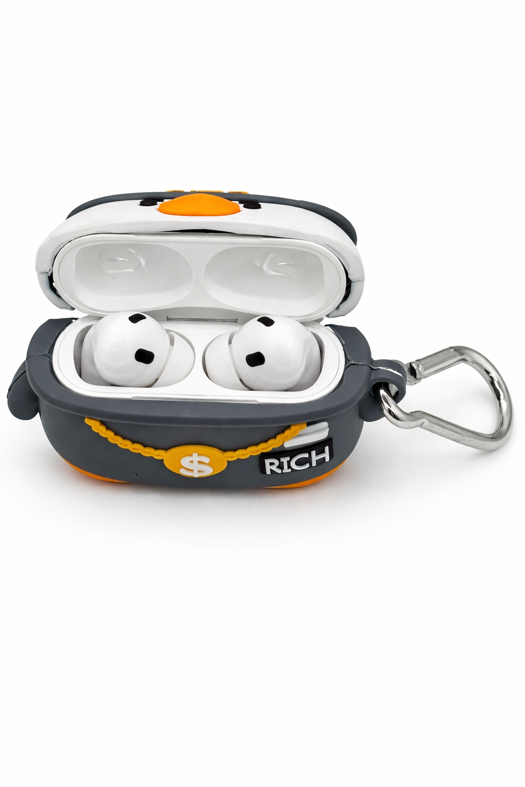 Cartoon Duck-Shaped Wireless Airpods Case with Keychain
