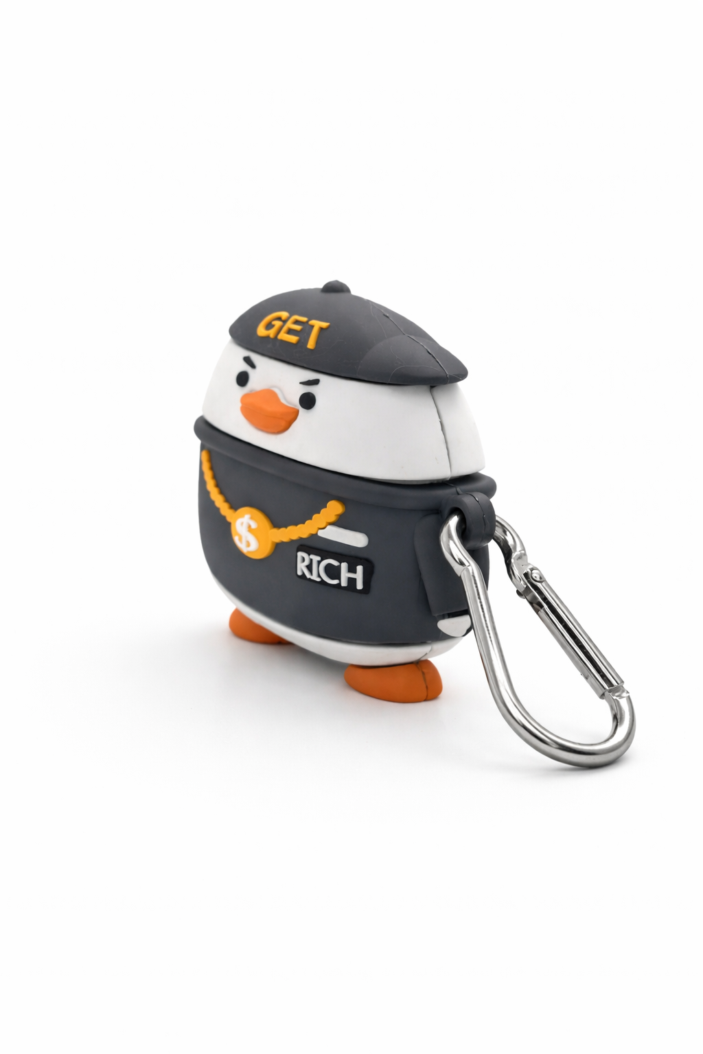 Cartoon Duck-Shaped Wireless Airpods Case with Keychain